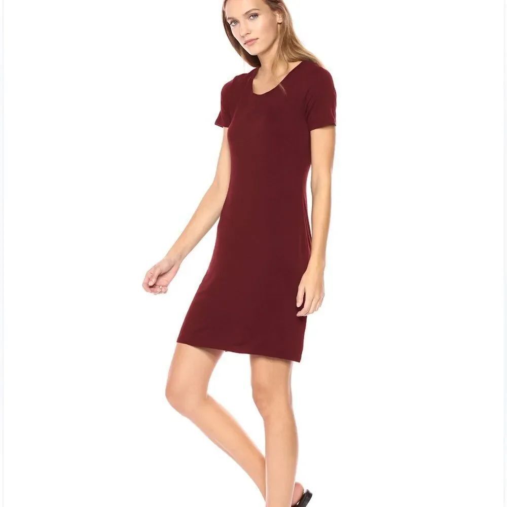 Anthropologie Daily Ritual Maroon Tee Shirt Dress Women’s Small